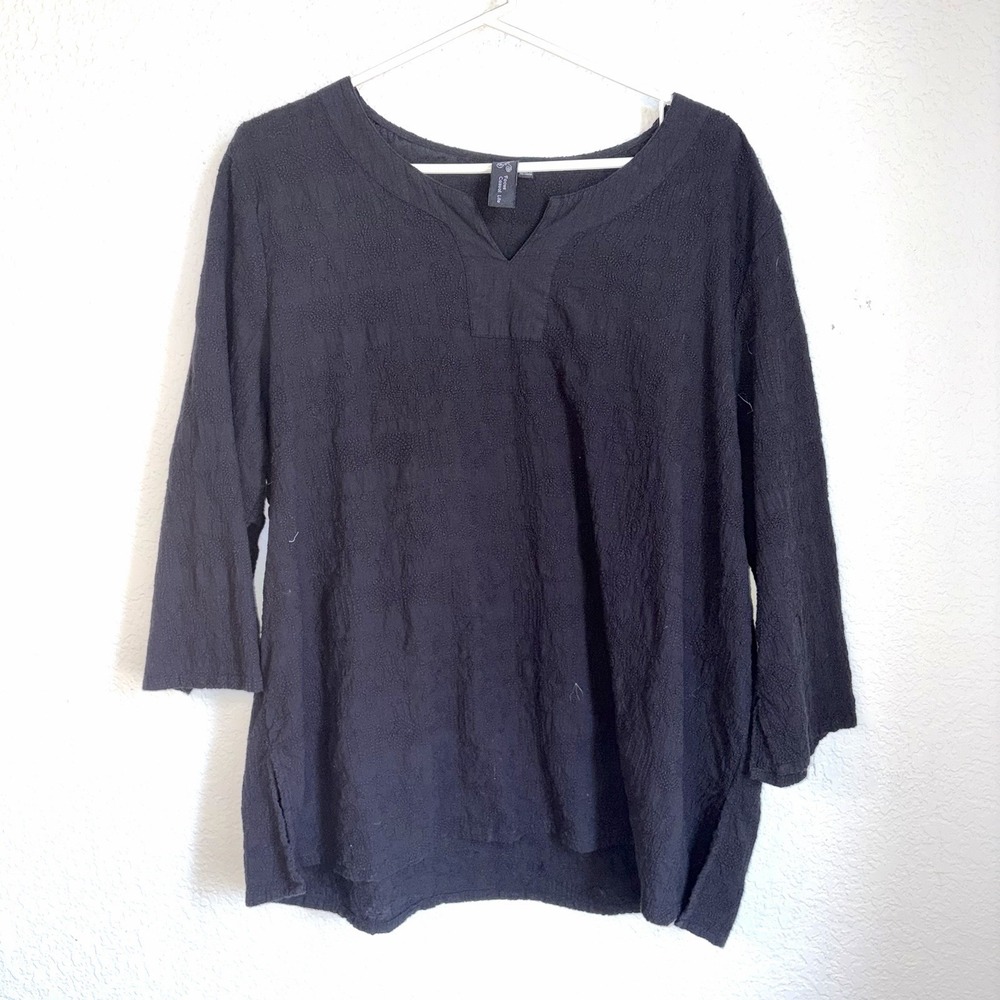 Focus Causal Life 100% Cotton Women XL Embroidered Bohemian Pullover Tunic Shirt